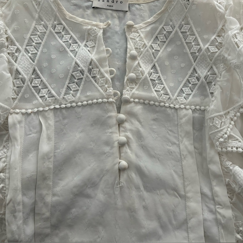 Sandro blouse fine lace - Picture 7 of 11